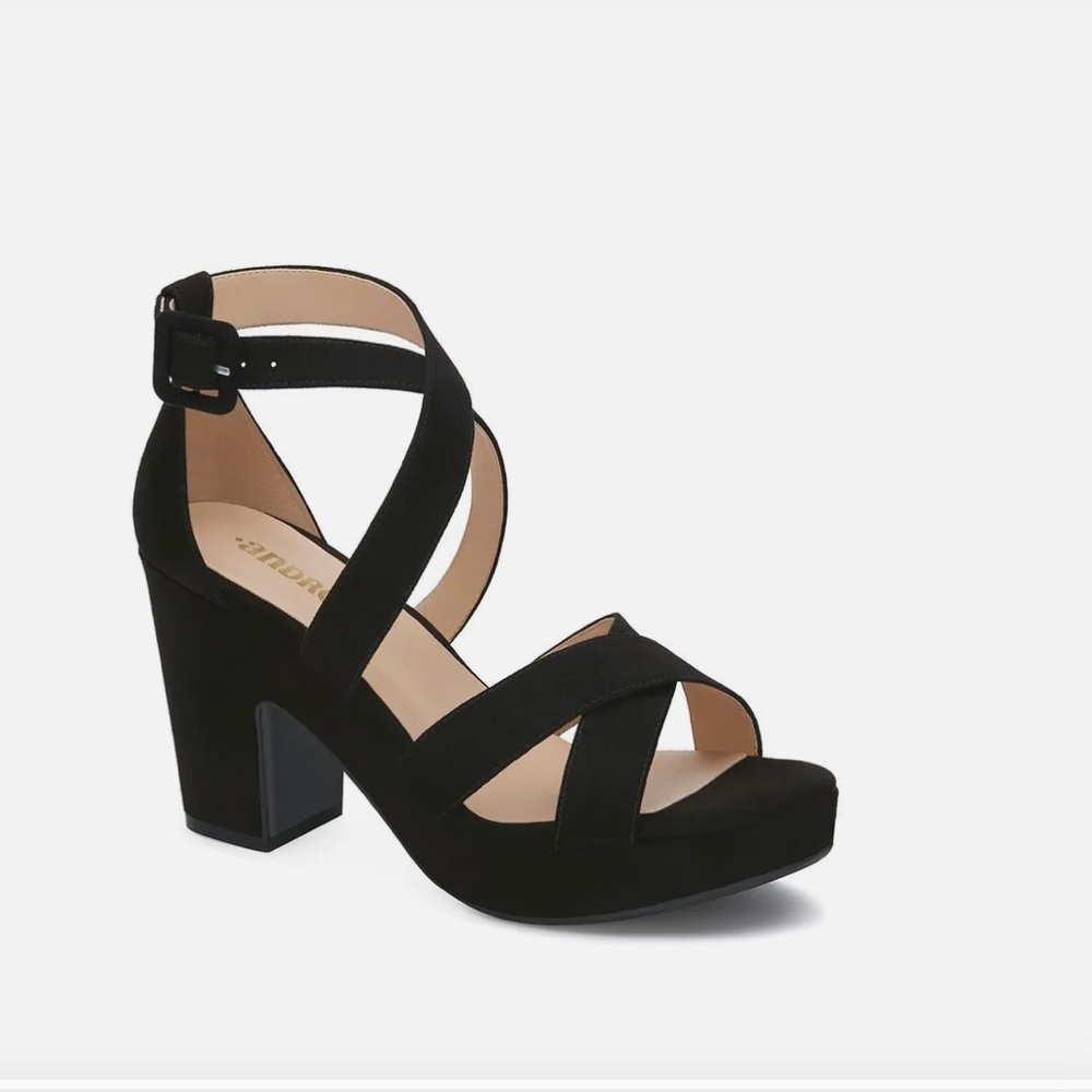 Andrea Black Platform Sandals